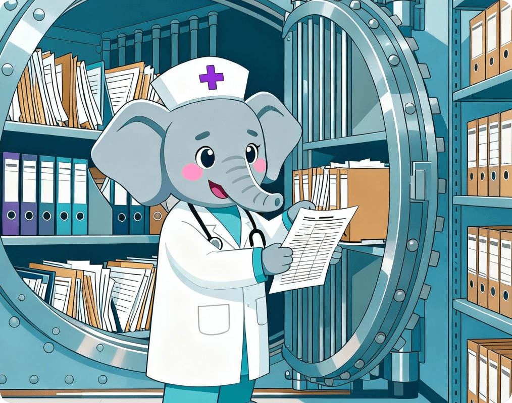 Secure Vault - illustration showing Your health records, all in one place