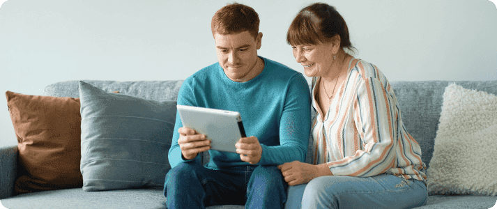 Caregiving, supported - health journey illustration